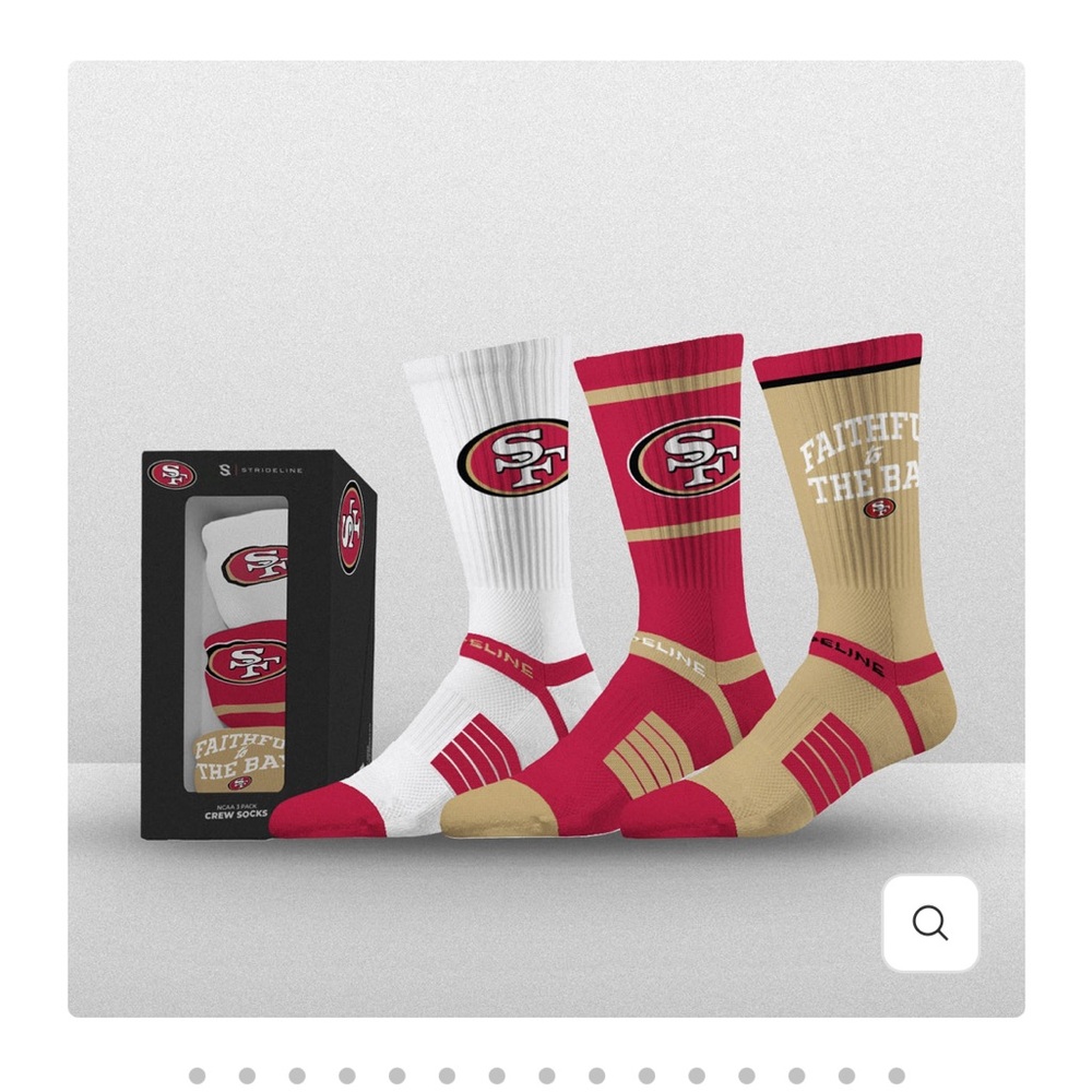 San Francisco 49ers Crew Socks 3-Pack